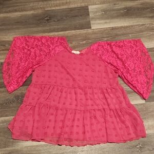 NWT SOUTHERN STITCH 2XL HOT PINK BLOUSE